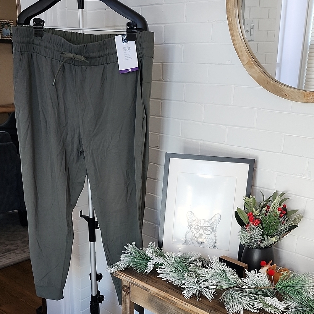 Olive Green Travel Joggers, Xxl